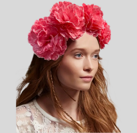 DIADEMA TOCADO DE FLORES GRANDE 9 CLRS