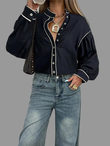 CAMISA DE ALGODÓN CON VIVO 9 CLRS