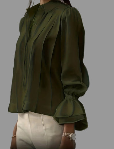 CAMISA TABLEADA CON PUÑOS FRUNCIDOS 8 CLRS