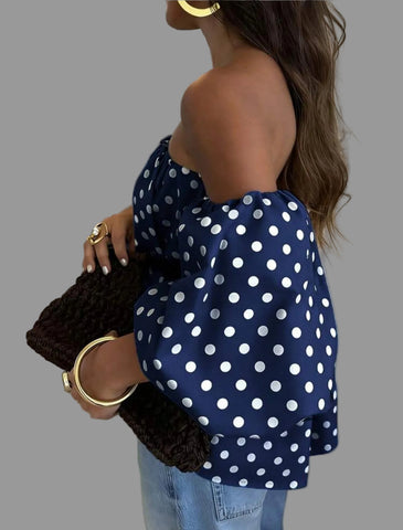 BLUSÓN OPEN SHOULDER LUNARES 6 CLRS