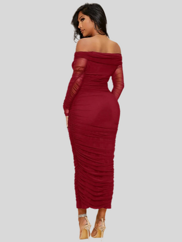 VESTIDO ELÁSTICO DRAPEADO 12 CLRS