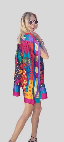 Conjunto ALMA de kaftan y kimono de seda EDICIÓN LIMITADA