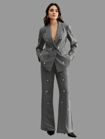 TRAJE DE CHAQUETA CON ADORNO CRISTALES 6 CLRS