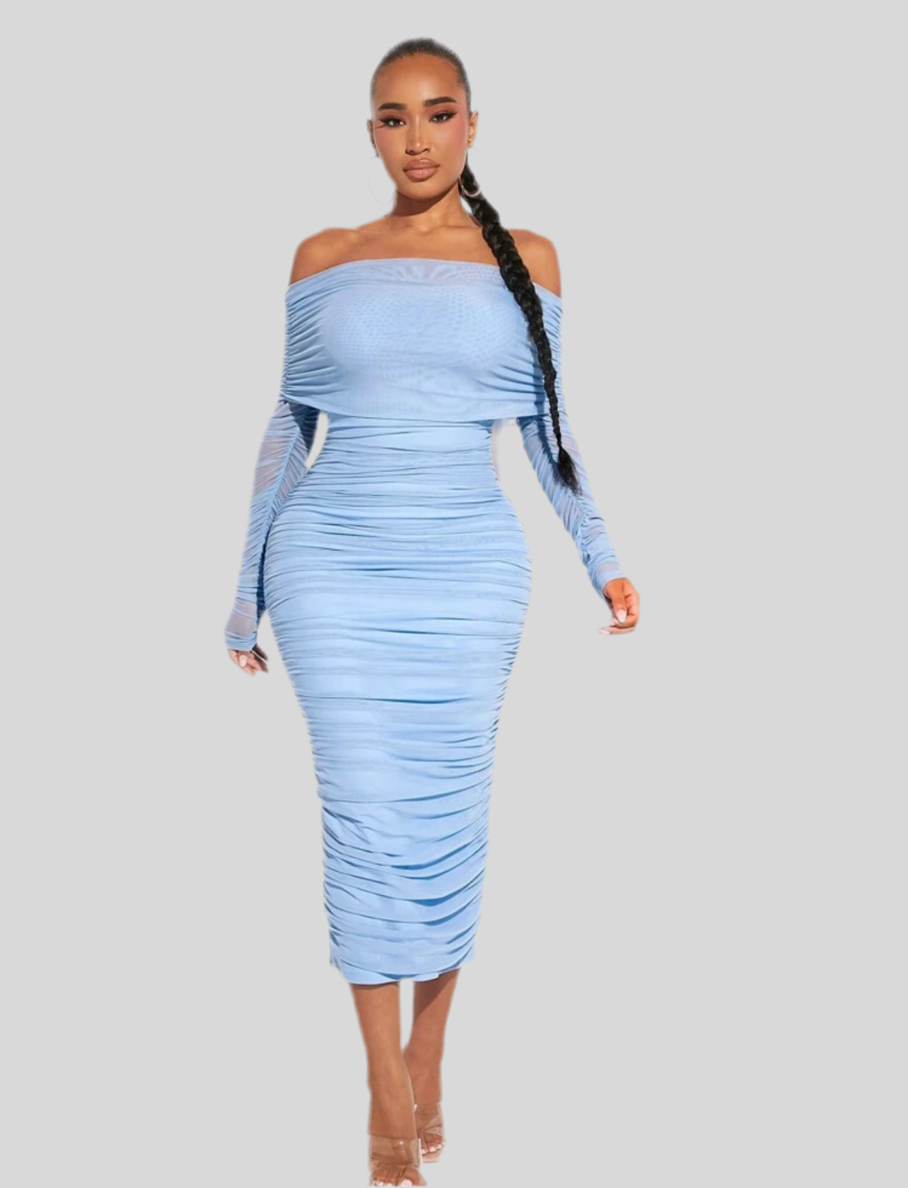 VESTIDO ELÁSTICO DRAPEADO 12 CLRS