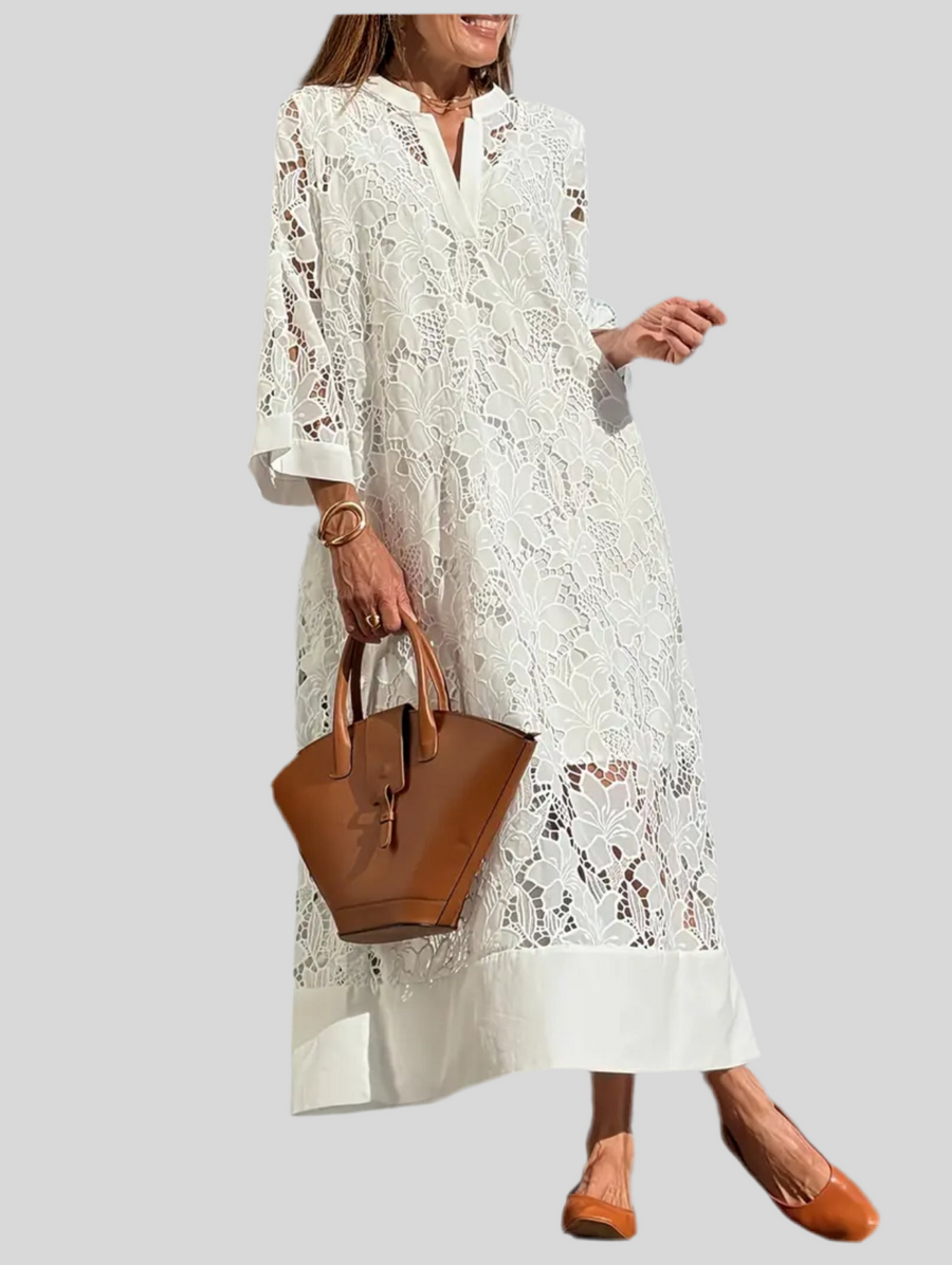 VESTIDO AMPLIO DE ENCAJE 2 CLRS