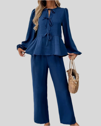 CONJUNTO PEPLUM CON LACITOS 4 CLRS