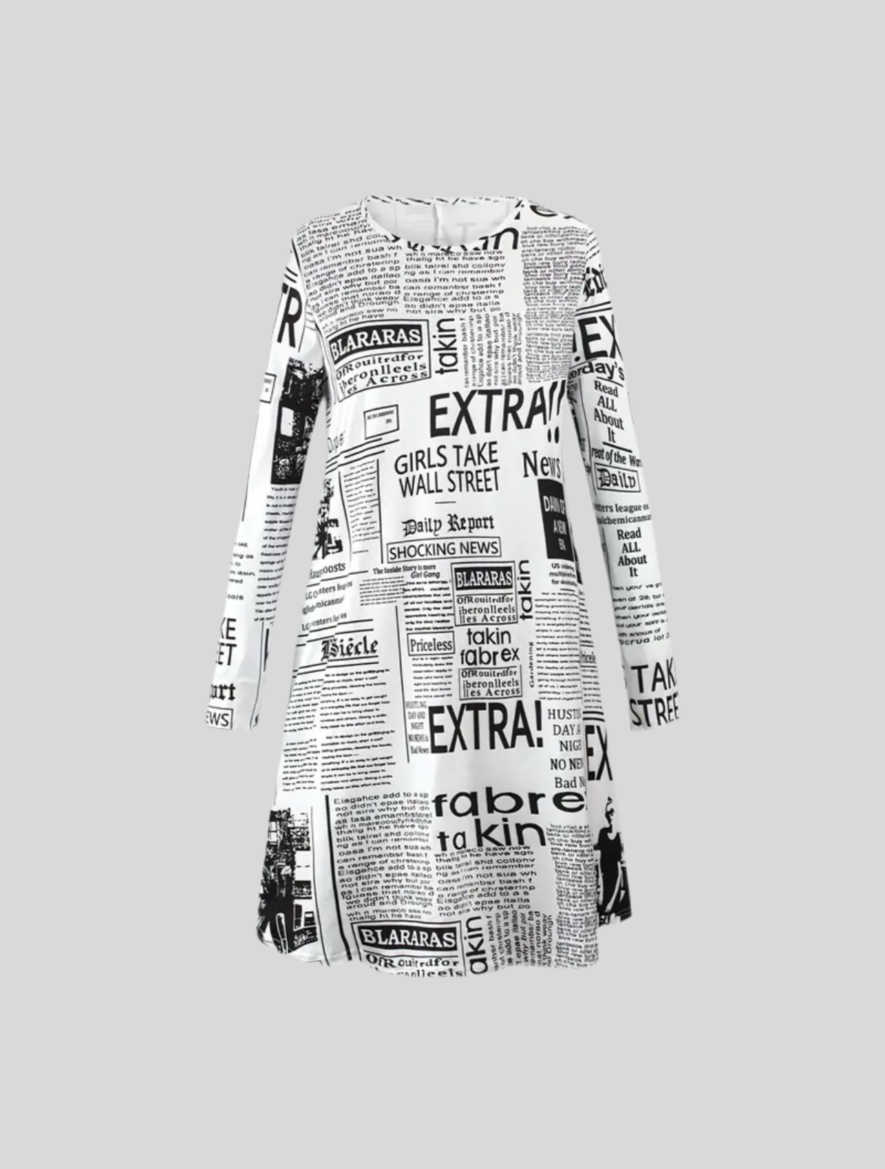 VESTIDO LINEA A DE LYCRA NEWSPAPER
