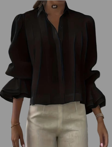 CAMISA TABLEADA CON PUÑOS FRUNCIDOS 8 CLRS