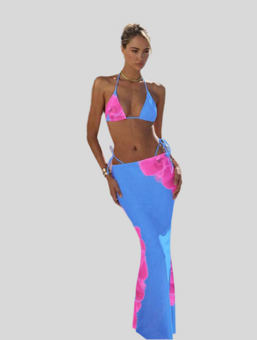 CONJUNTO DE BIKINI Y FALDA LYCRA 5 CLRS