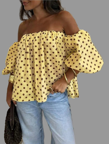 BLUSÓN OPEN SHOULDER LUNARES 6 CLRS