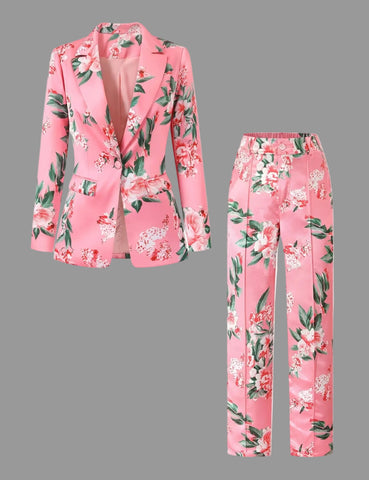 TRAJE DE CHAQUETA ESTAMPADO FLORAL