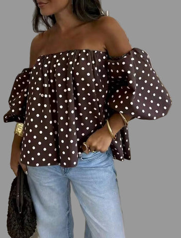 BLUSÓN OPEN SHOULDER LUNARES 6 CLRS