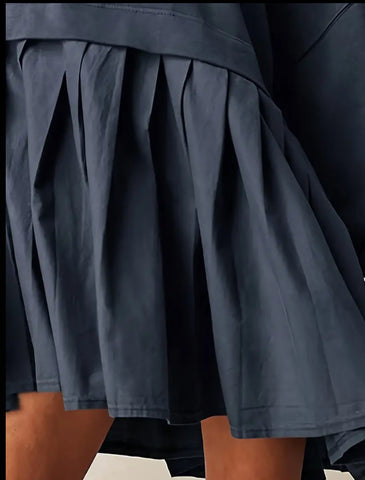 VESTIDO CORTO OVERSIZE DOS TEJIDOS 3 CLRS