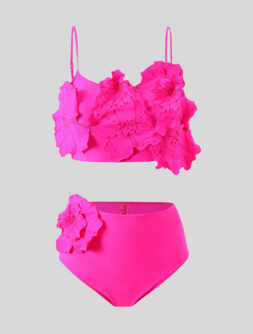 BIKINI DE BRAGUITA ALTA CON FLORES 3 CLRS