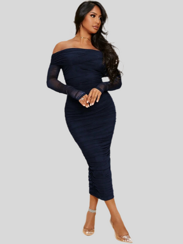 VESTIDO ELÁSTICO DRAPEADO 12 CLRS