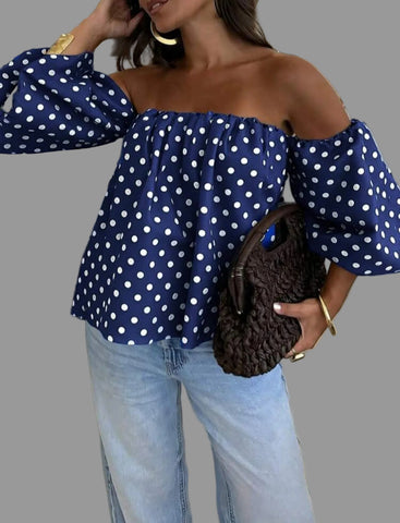 BLUSÓN OPEN SHOULDER LUNARES 6 CLRS