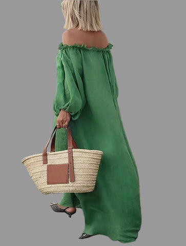 VESTIDO AMPLIO ESCOTE MEJICANO 7 CLRS