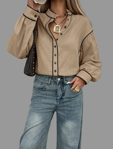 CAMISA DE ALGODÓN CON VIVO 9 CLRS