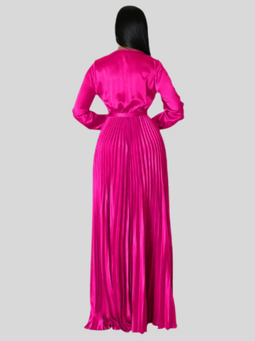 VESTIDO CRUZADO PLISADO 8 CLRS