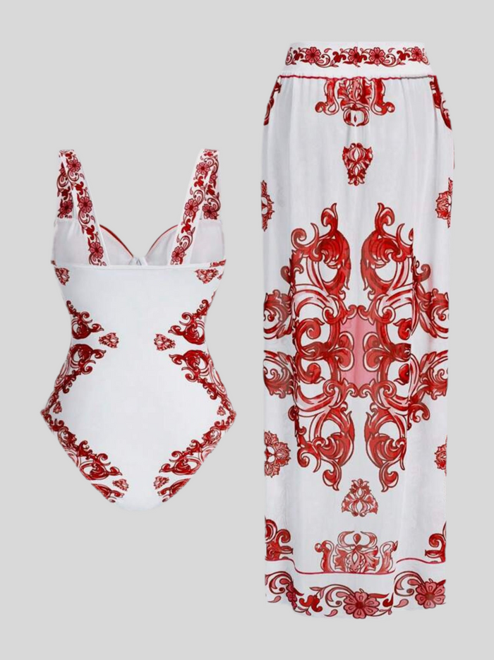 CONJUNTO TRAJE DE BAÑO Y PAREO 3 CLRS