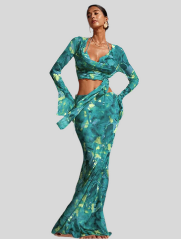 CONJUNTO DE FALDA Y TOP VERANO PLAYA