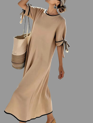 VESTIDO AMPLIO CON LAZOS EN LAS MANGAS