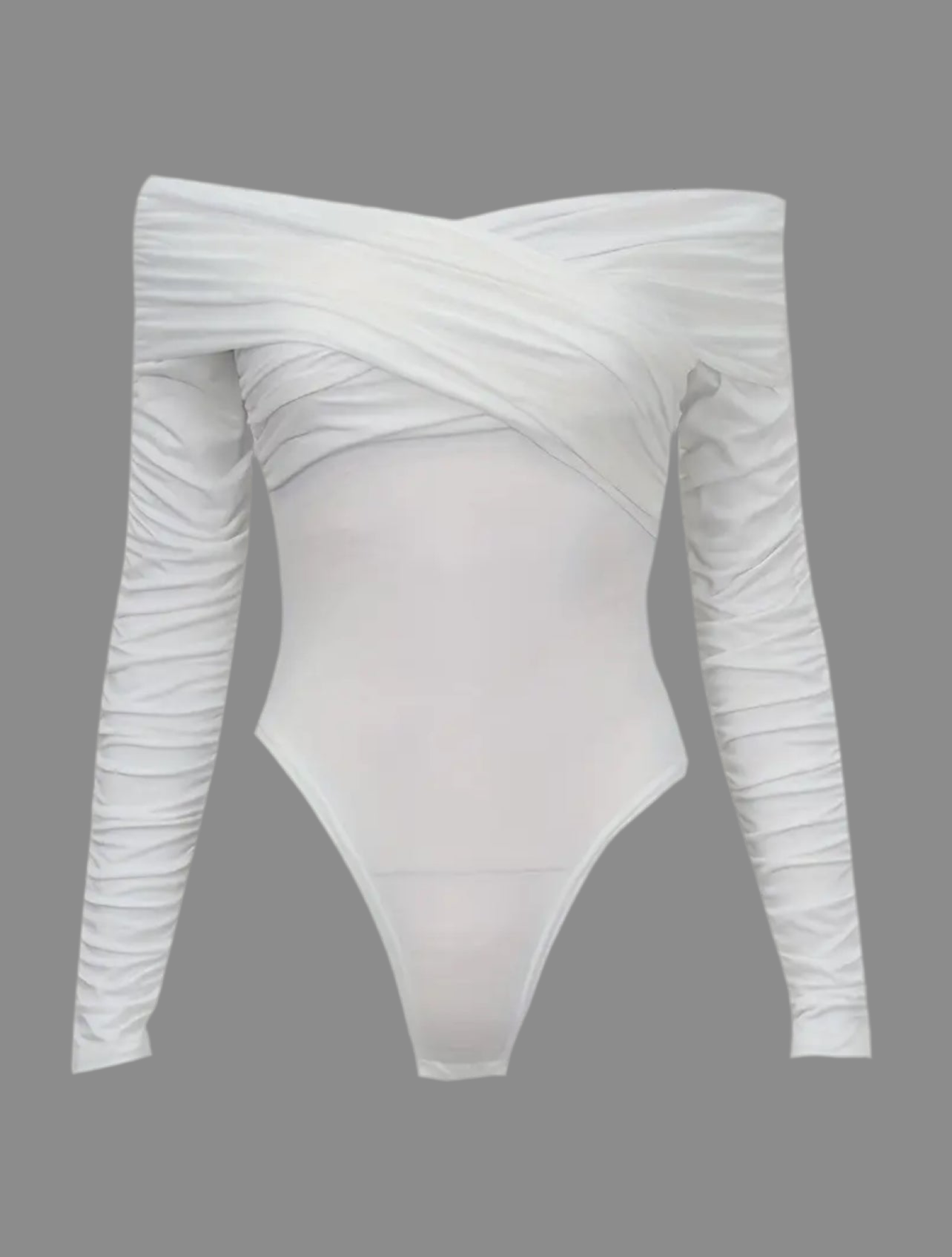 2-piece open-shoulder lycra bodysuit