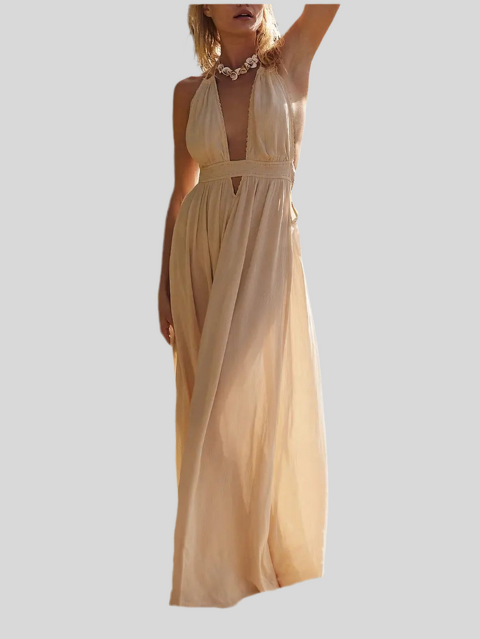 VESTIDO LARGO DE VERANO HALTER 6 CLRS