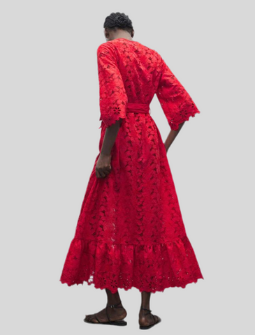 VESTIDO CON LAZADA ABOTONADO 3 CLRS