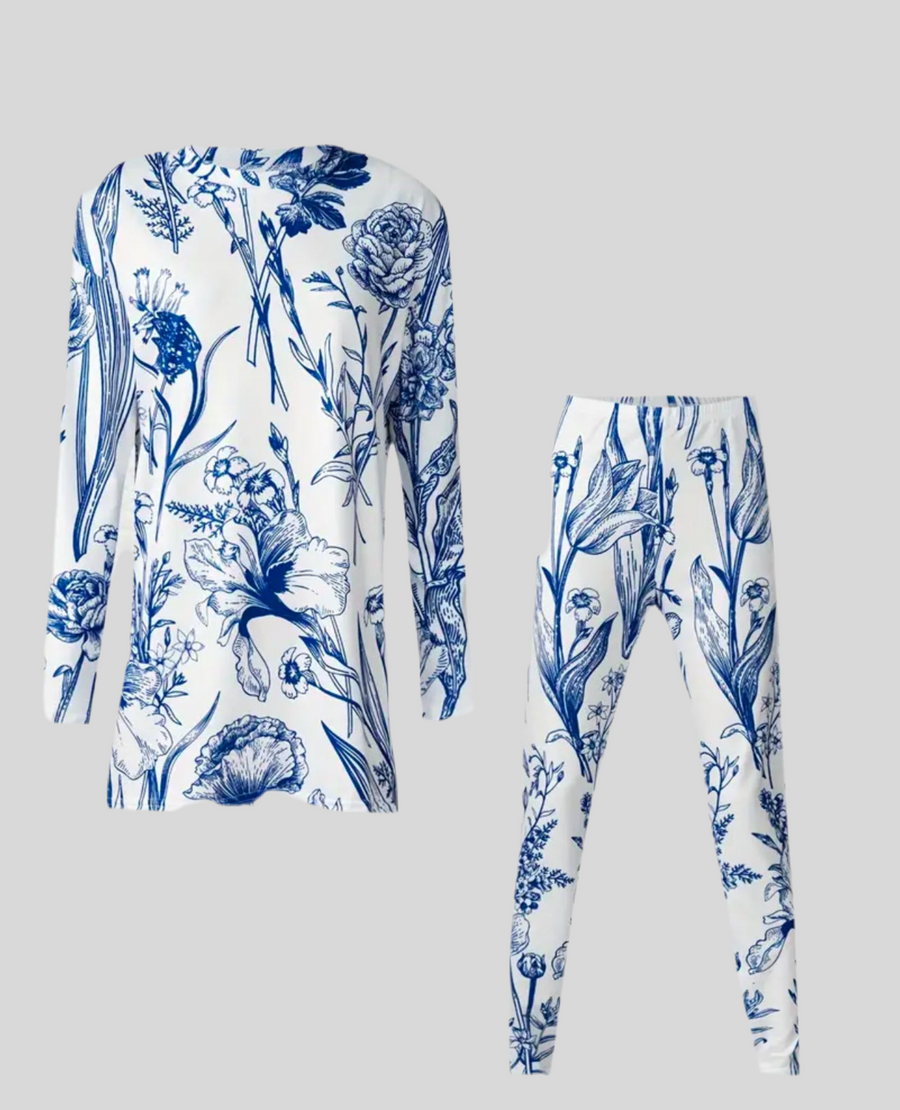 PRINTED LYCRA BLUSON SET