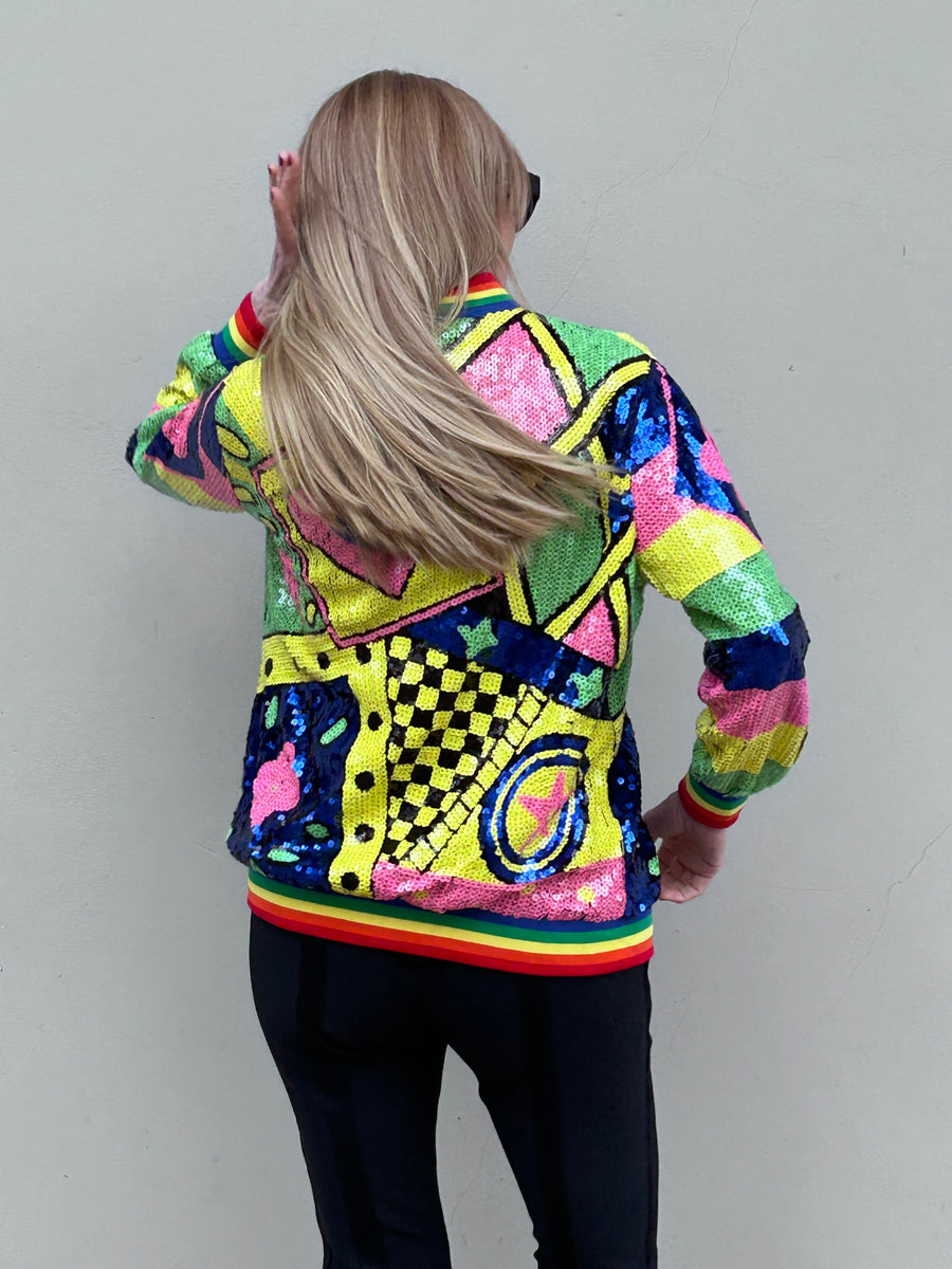 Bomber de lentejuelas multicolor