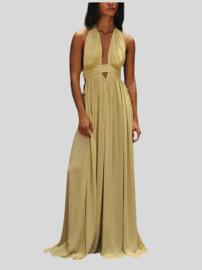 VESTIDO LARGO DE VERANO HALTER 6 CLRS