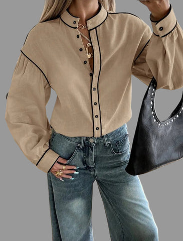 CAMISA DE ALGODÓN CON VIVO 9 CLRS