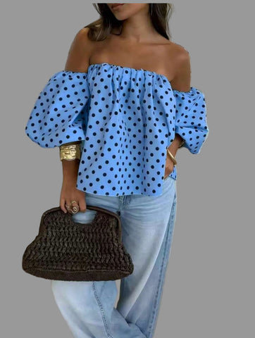 BLUSÓN OPEN SHOULDER LUNARES 6 CLRS