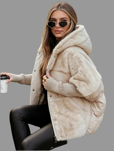 CHAQUETA ACOLCHADA NYLON Y PELUCHE 4 CLRS