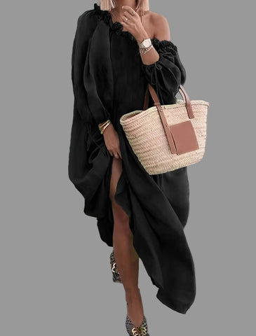 VESTIDO AMPLIO ESCOTE MEJICANO 7 CLRS