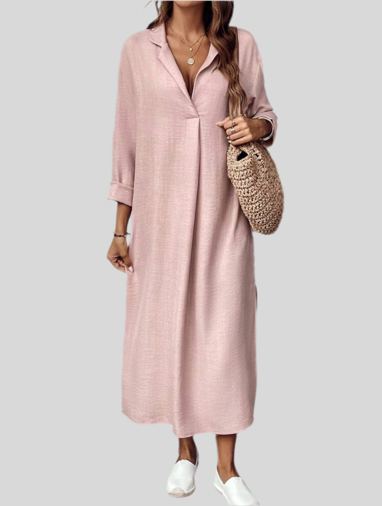 VESTIDO TÚNICA CON ESCOTE 5 CLRS