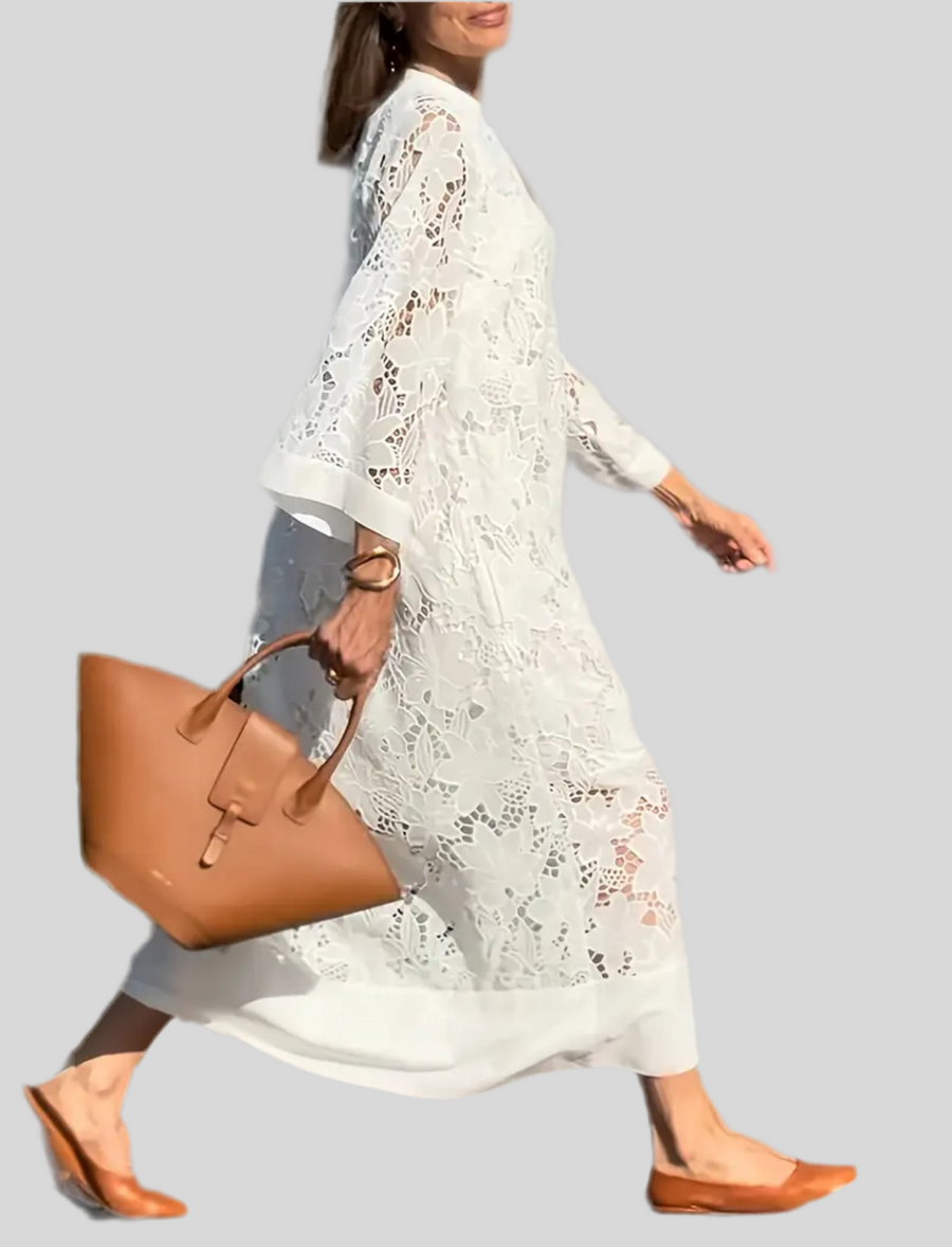 VESTIDO AMPLIO DE ENCAJE 2 CLRS