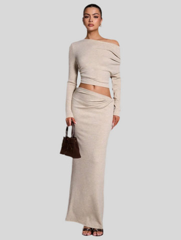 SEXY SET T-SHIRT LONG SKIRT 5 COLRS