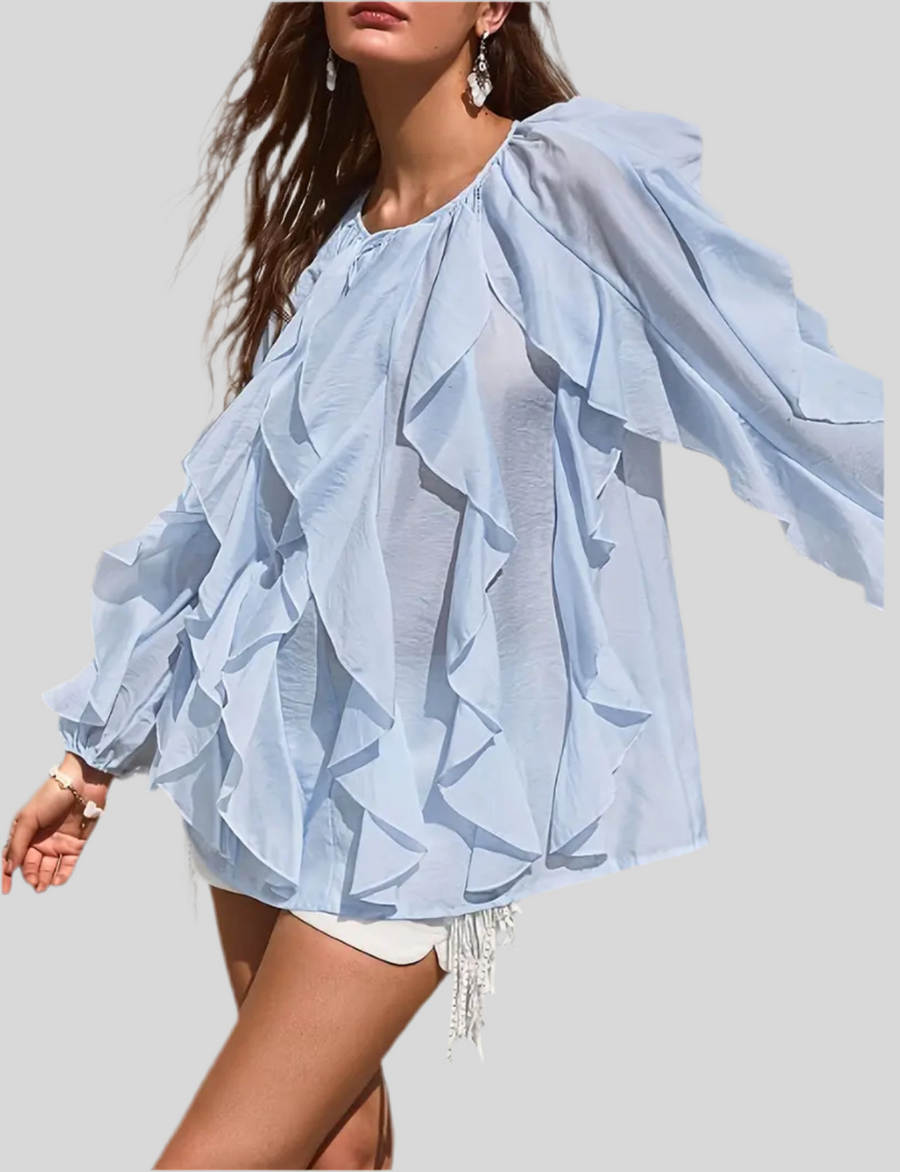 CAMISA AMPLIA CON VOLANTES 4 CLRS