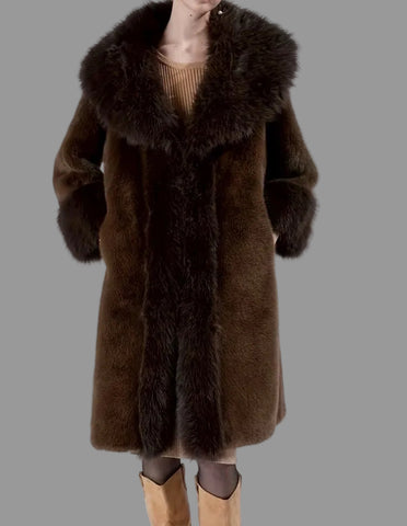 ABRIGO OVER FAUX FUR CON CUELLO ZORRO 2 CLRS