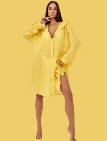 VESTIDO BLUSÓN DE PLAYA CON CAPUCHA 6 CLRS