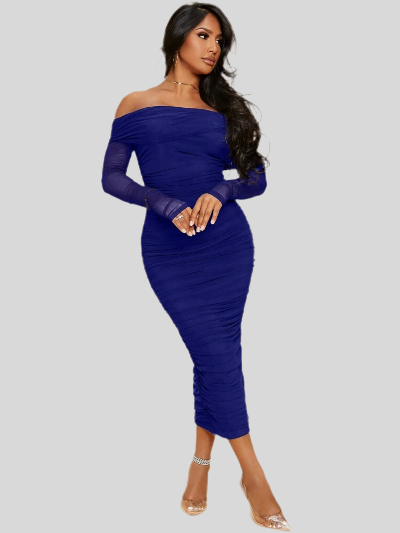 VESTIDO ELÁSTICO DRAPEADO 12 CLRS
