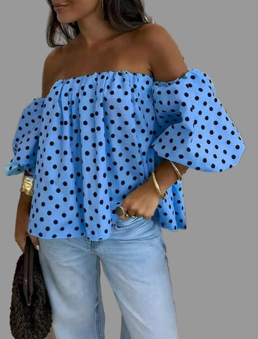 BLUSÓN OPEN SHOULDER LUNARES 6 CLRS