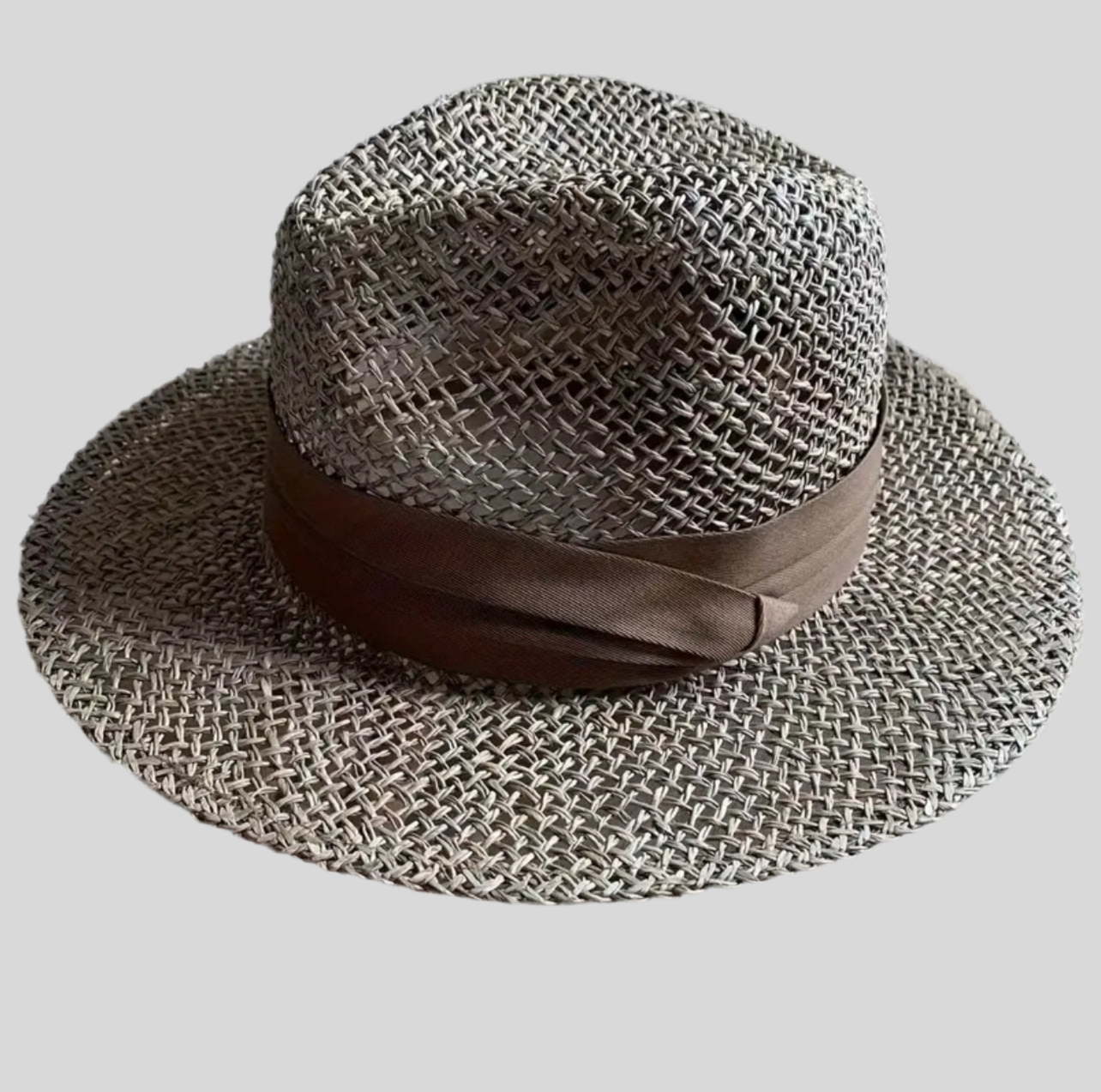 SOMBRERO DE RAFIA NATURAL CON BANDA 3 CLRS