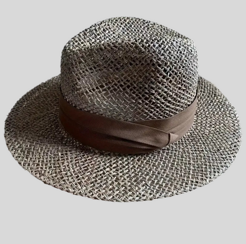 SOMBRERO DE RAFIA NATURAL CON BANDA 3 CLRS