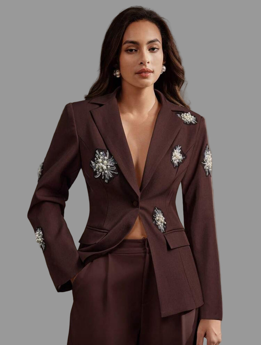 TRAJE DE CHAQUETA CON APLICACIONES DE CRISTAL 4 CLRS