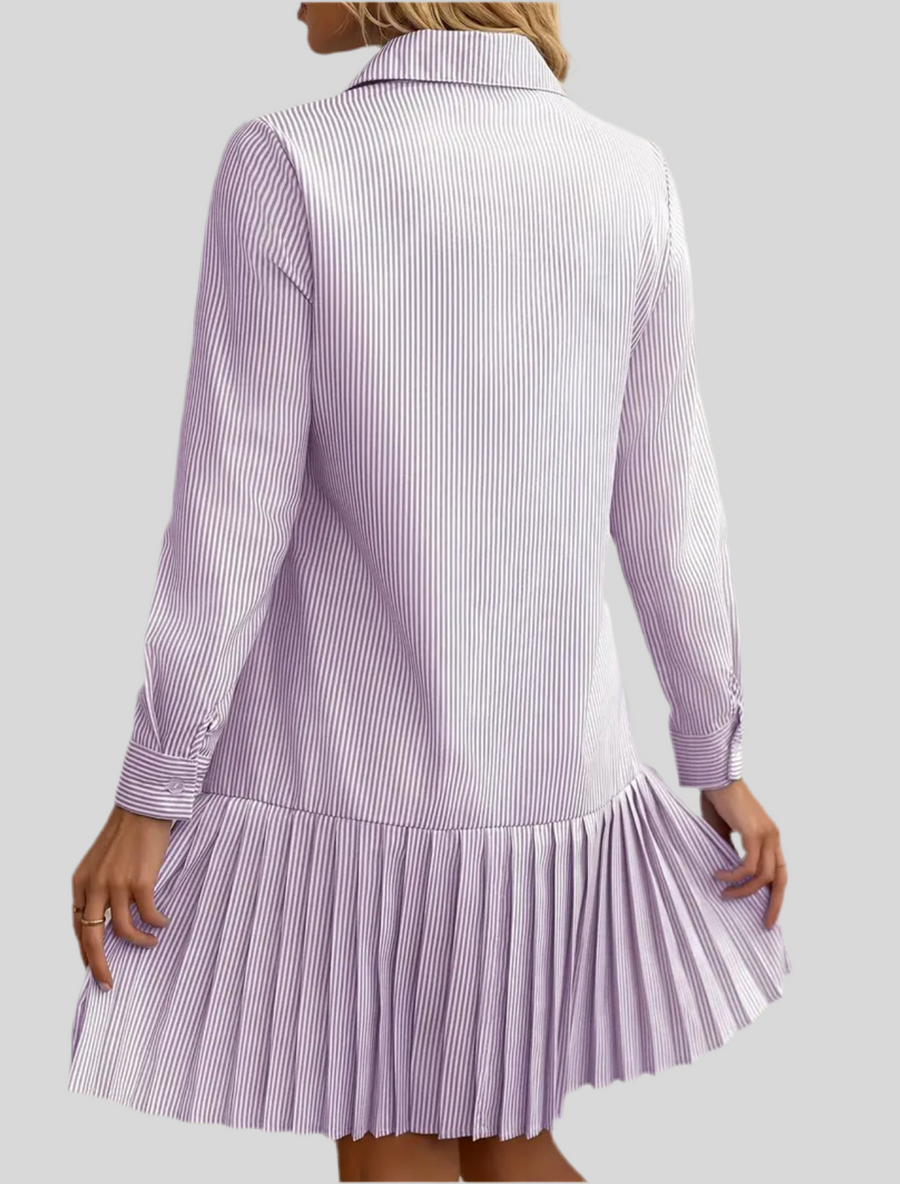 VESTIDO CAMISERO VOLANTE PLISADO 5 CLRS