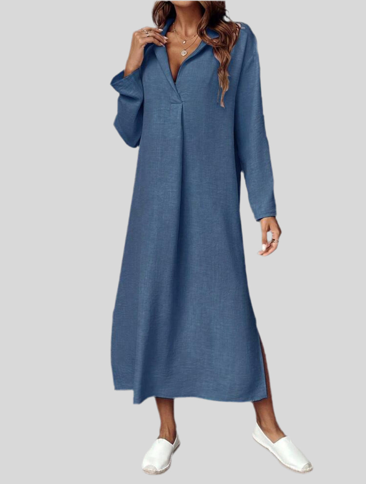 VESTIDO TÚNICA CON ESCOTE 5 CLRS