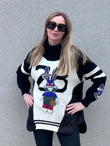 Thick padded bunny knit jumper